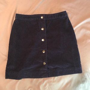 Old Navy Corduroy Snap Front Navy Blue Skirt